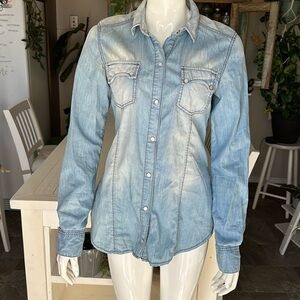 TRF denim original jeans S lavender ladies denim Jean buttons pearl buttons 🕰️
